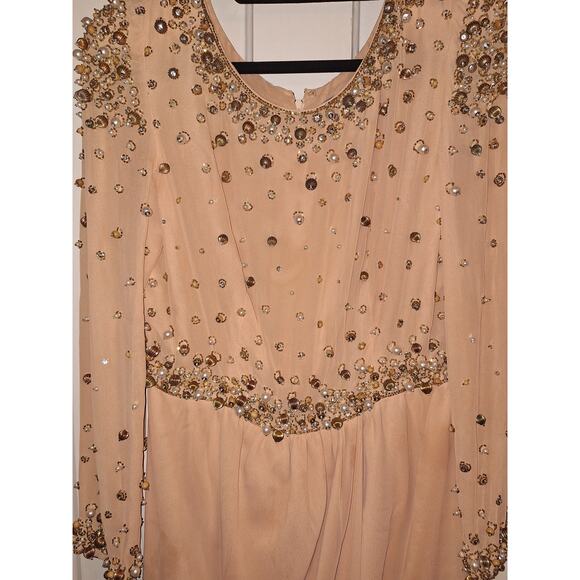 Vintage Victoria Royal Size 12 Beads and Pearl Evening Gown Formal Elegant - Picture 10 of 16